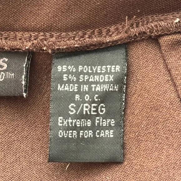 EXPRESS. Extreme Flare Brown Pants, Size S-Regular. - Picture 5 of 9